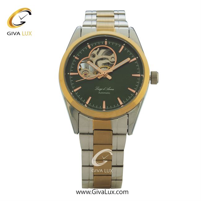 ساعت مچی اورجینال زنانه LdA | لوئیجی د آنا | Luigi d'Ana طلایی-نقره ای | نقره ای-طلایی| سبز یشمی تیره| کد رفرنس 2443